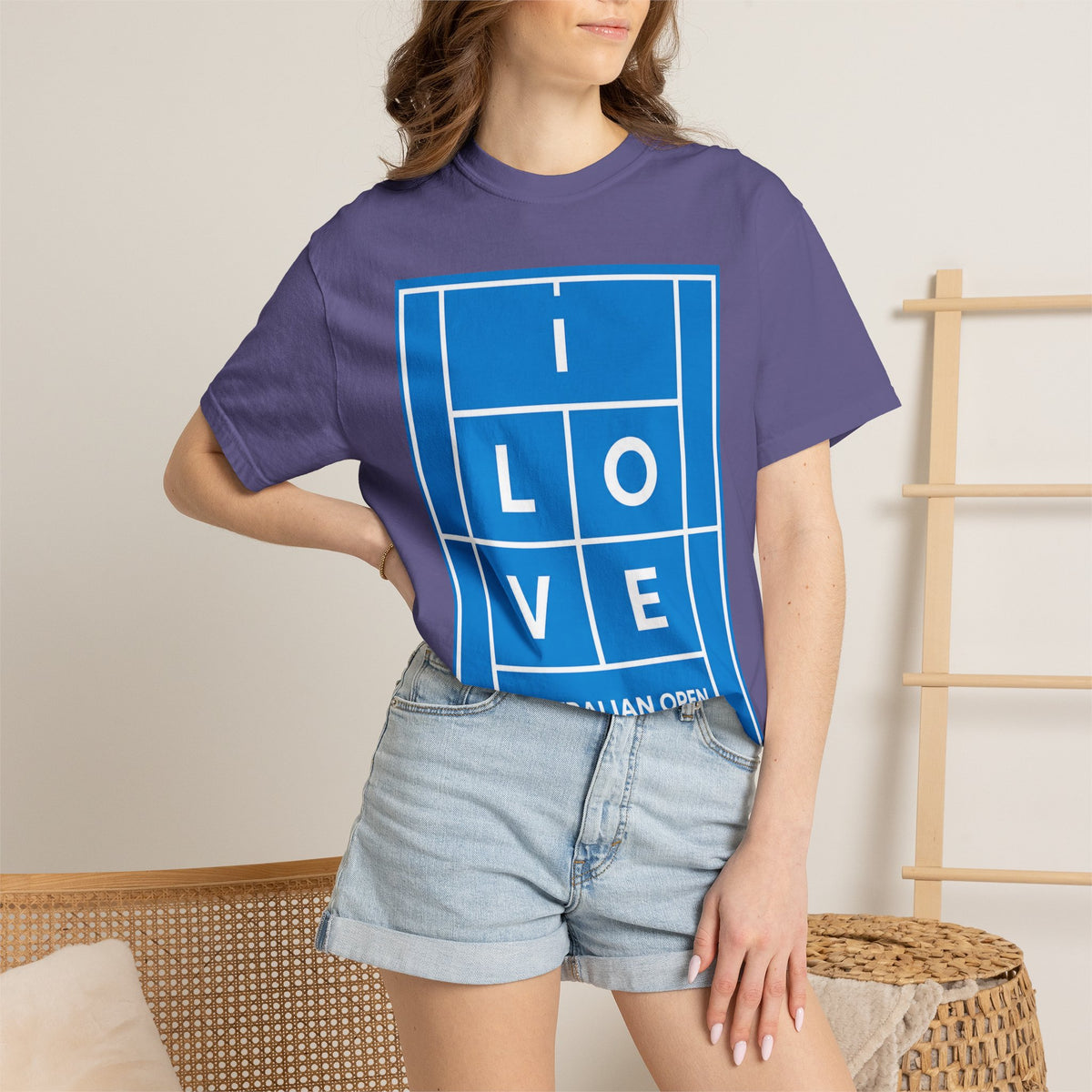 "I LOVE" Australian Open Tennis Court Graphic