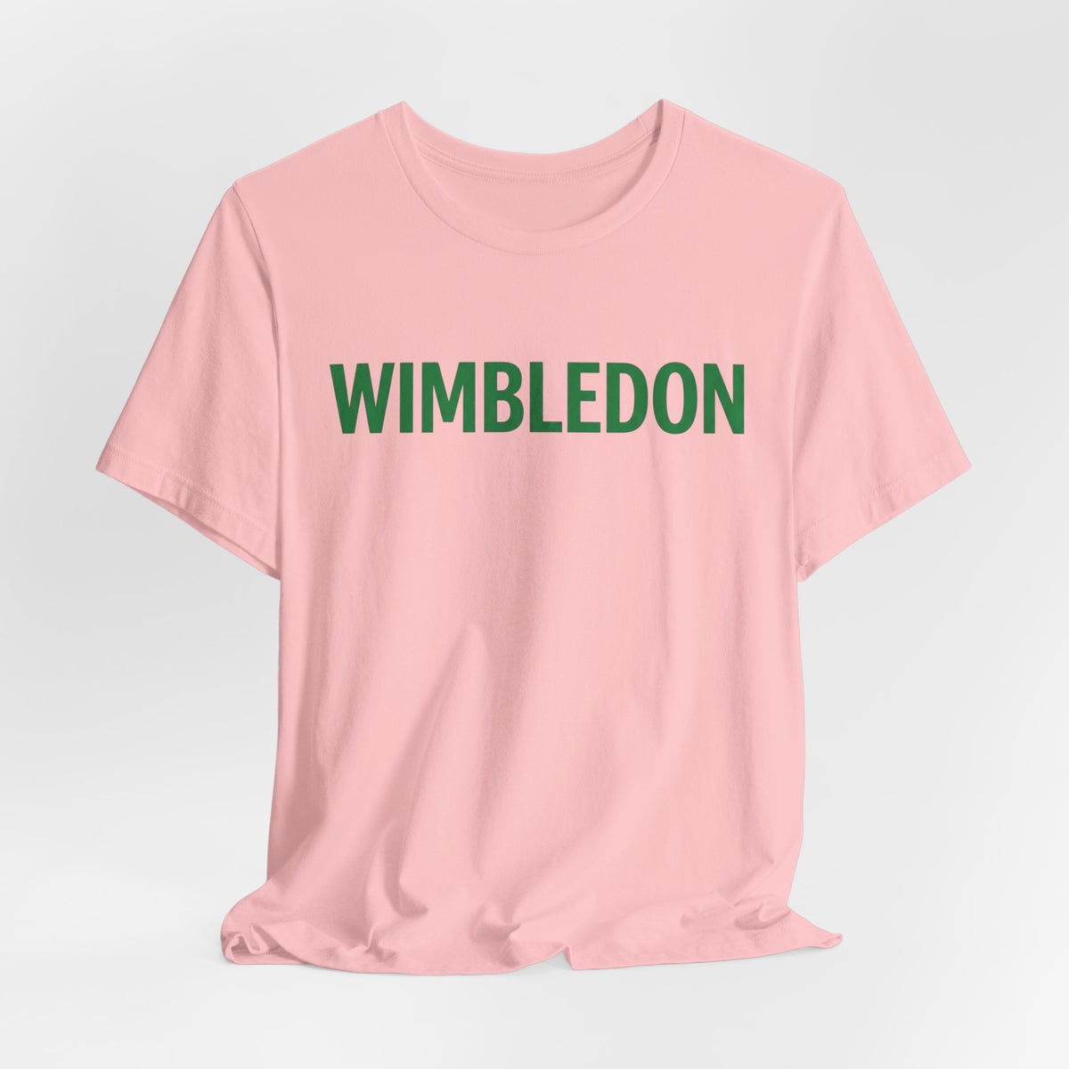 Wimbledon Classic Logo Tee — Green Text Tennis T‑Shirt