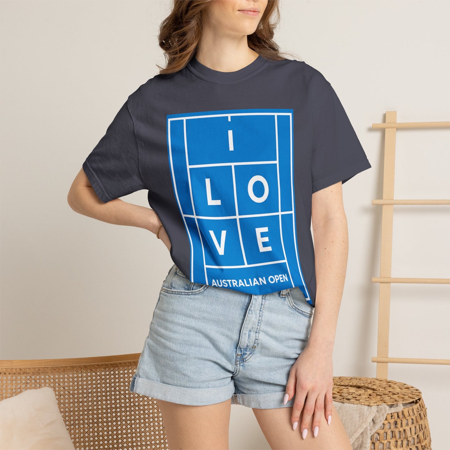 Australian Open 'I Love' Tennis Court Graphic T-Shirt