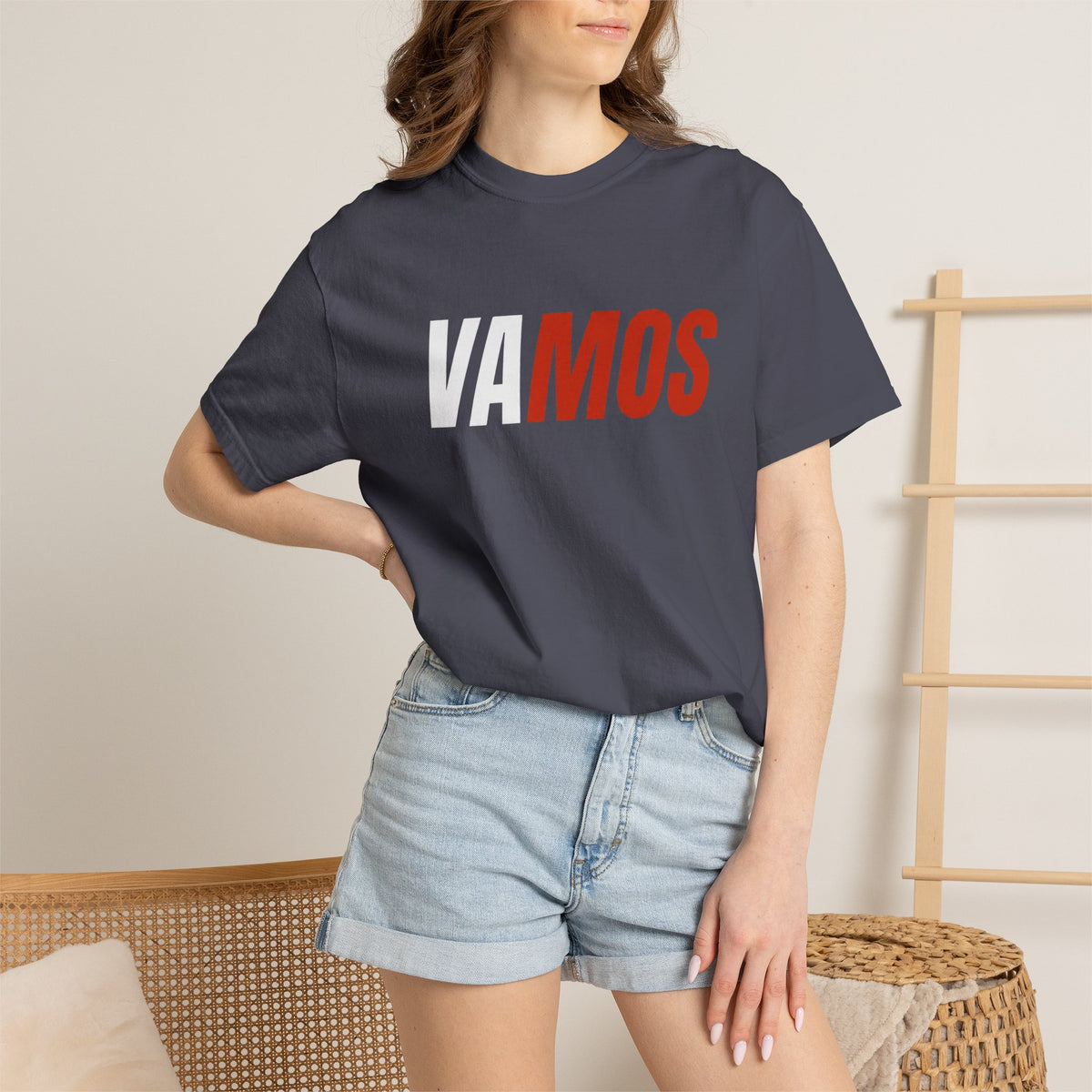 VAMOS Graphic T-Shirt — Bold Two-Tone Sports Fan Tee