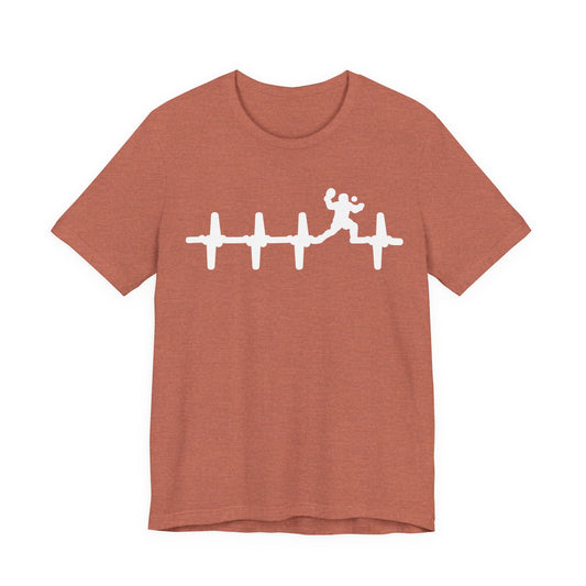 Runner Heartbeat T‑Shirt — Heartbeat EKG with Tennis Runner Graphic Tee