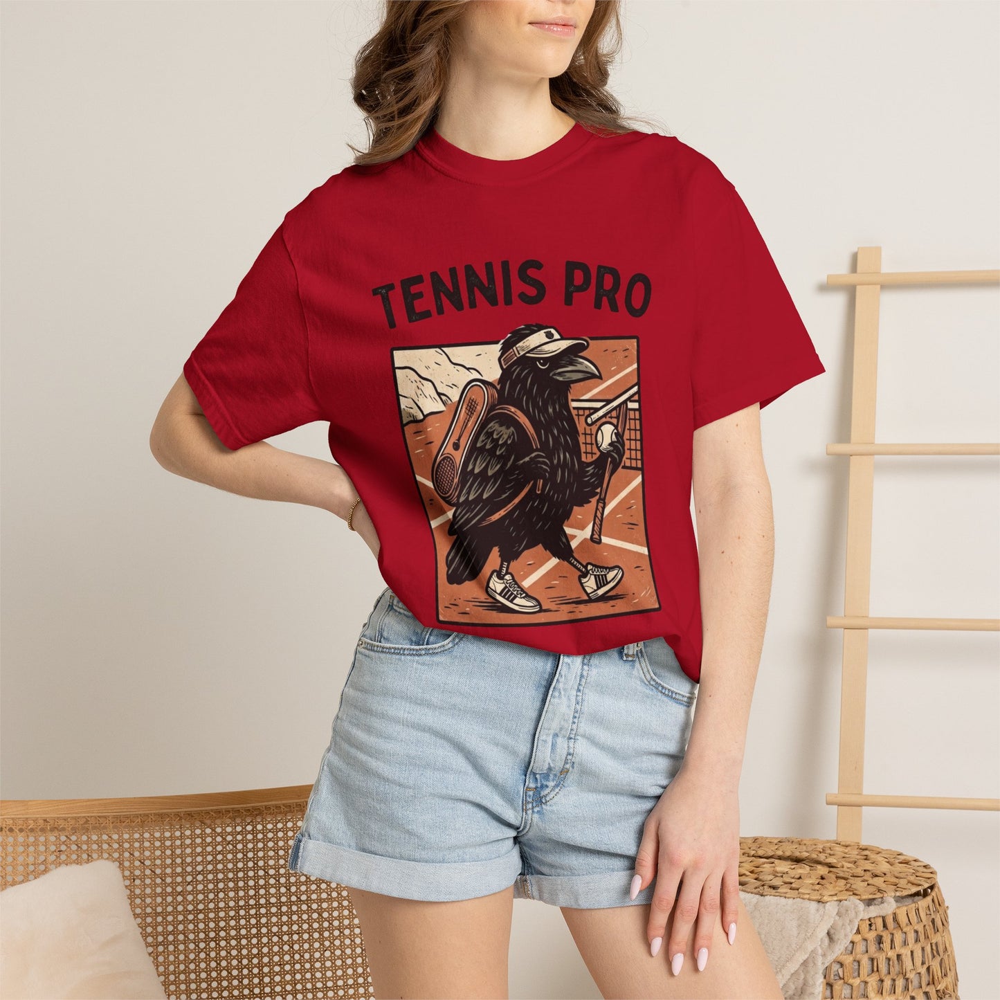 Tennis Pro T‑Shirt — Vintage Raven Tennis Graphic