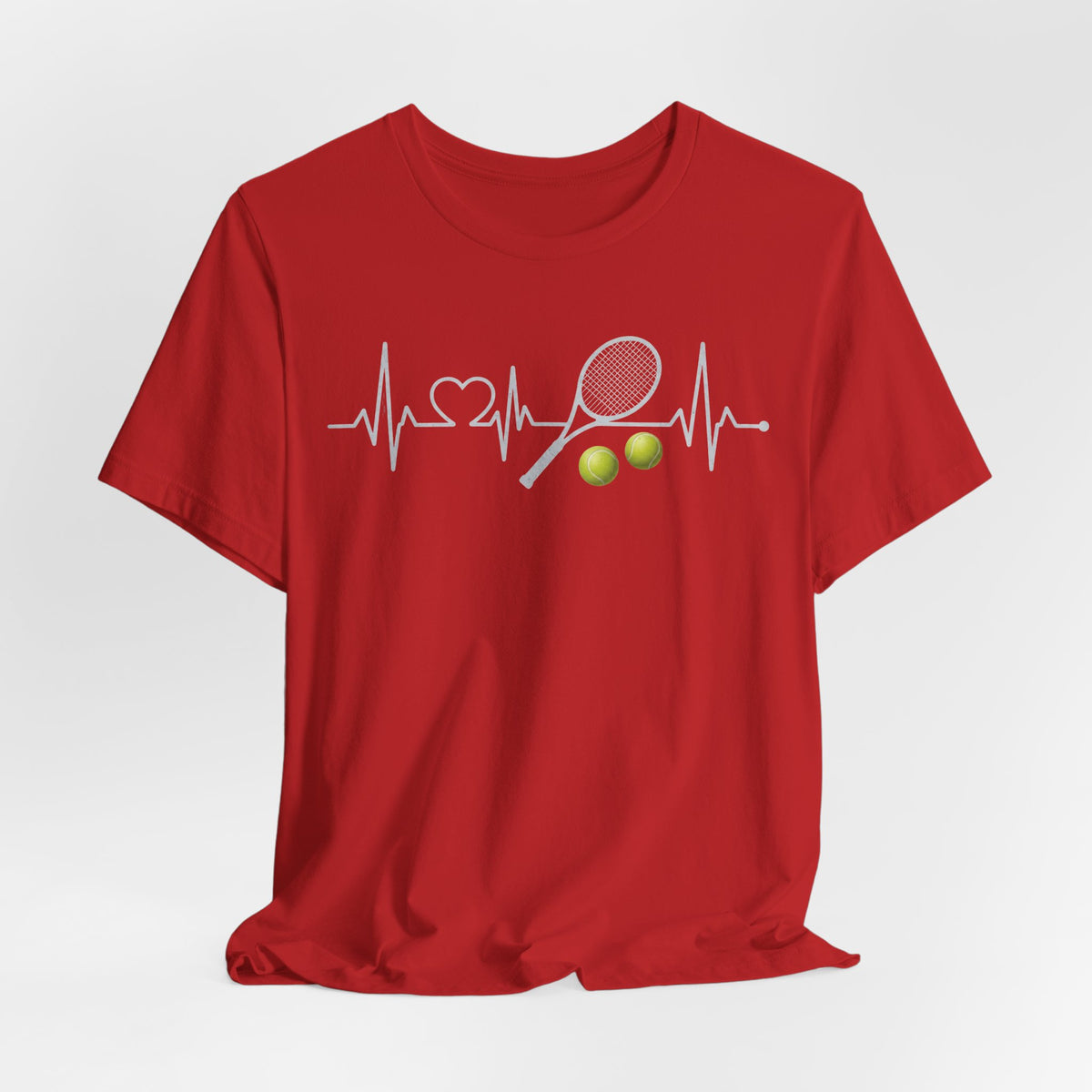 Tennis Heartbeat Tee – Racket & Tennis Ball Graphic Shirt