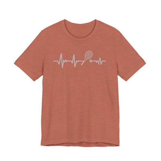 Tennis Heartbeat Tee — Racket Pulse Graphic T-Shirt