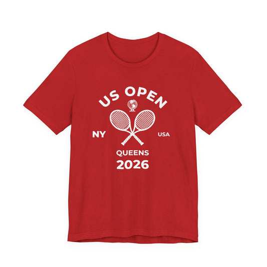 US Open Queens 2026 Tennis Tee — NY USA Vintage Racket T-Shirt