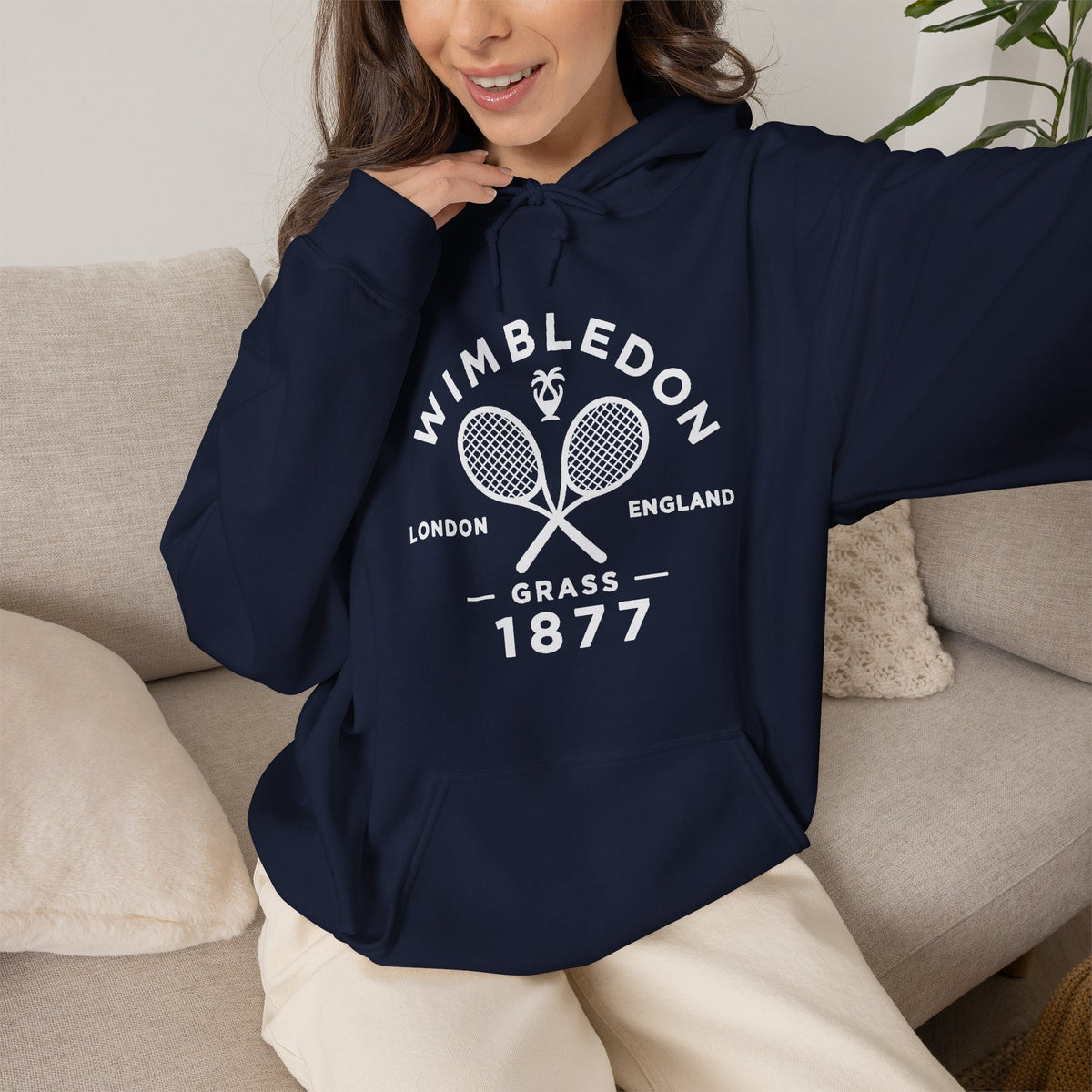 Wimbledon 1877 Tennis Hoodie — Classic Racquets Logo Pullover