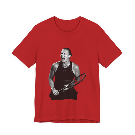 Tennis Player Sabalenka Graphic Tee — Energetic Champion Tennis T‑Shirt