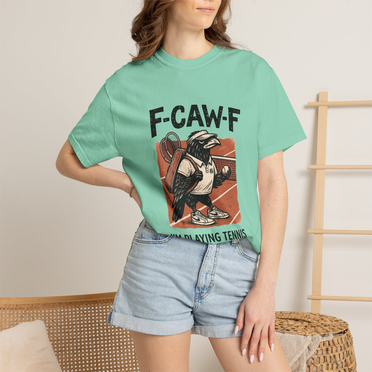 T-Shirt — F-CAW-F I’m Playing Tennis Raven Graphic Tee