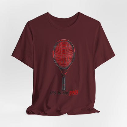 Tennis T‑Shirt — "It's In My DNA" Racket Fingerprint Tee