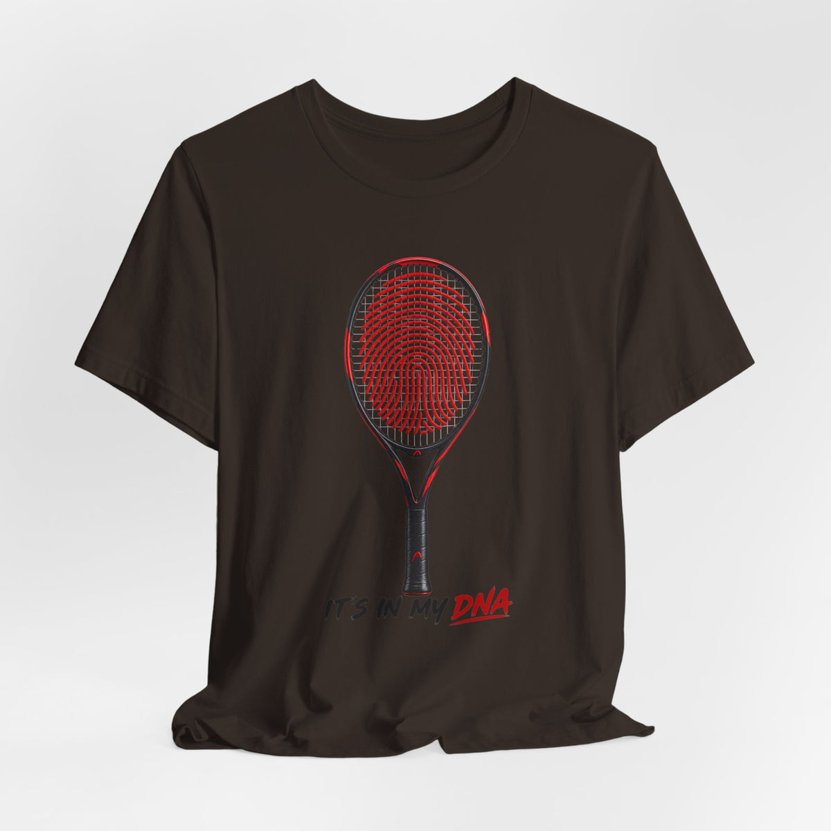 Tennis T‑Shirt — "It's In My DNA" Racket Fingerprint Tee