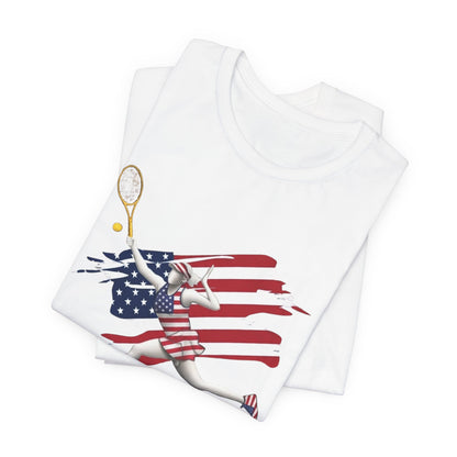 US Open 2026 Tennis Tee — American Flag Tennis Player Graphic T-Shirt