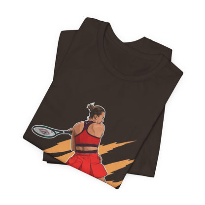 Tennis Player Aryna Sabalenka Graphic Tee — Dynamic Female Athlete Design