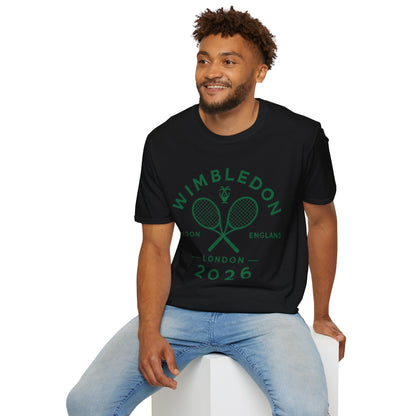 Wimbledon 2026 Tennis T‑Shirt — Vintage Rackets London Logo
