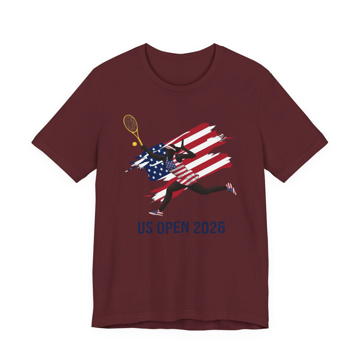 US Open 2026 Tennis T‑Shirt — American Flag Tennis Player Graphic Tee