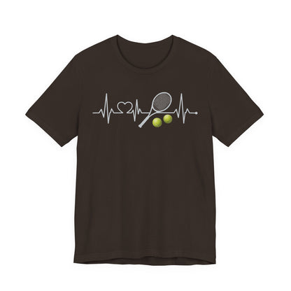Tennis Heartbeat Tee – Racket & Tennis Ball Graphic Shirt