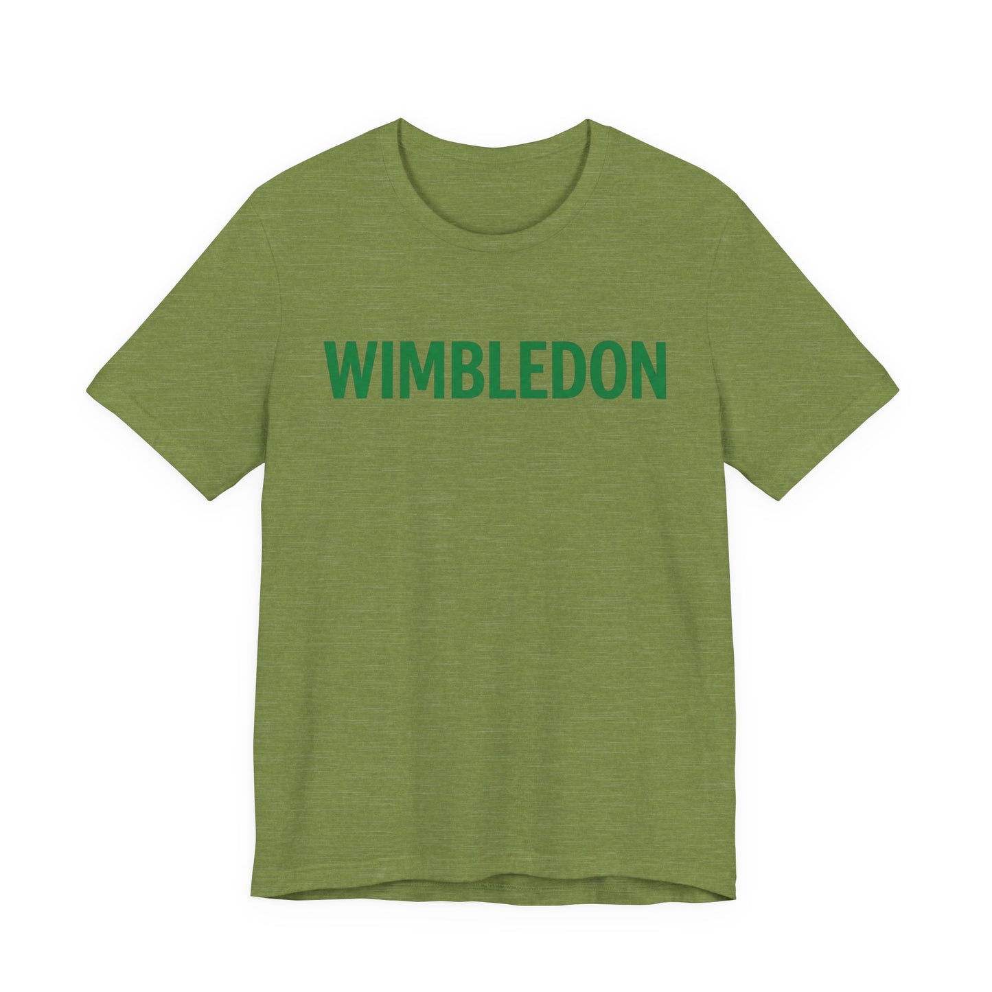 Wimbledon Classic Logo Tee — Green Text Tennis T‑Shirt