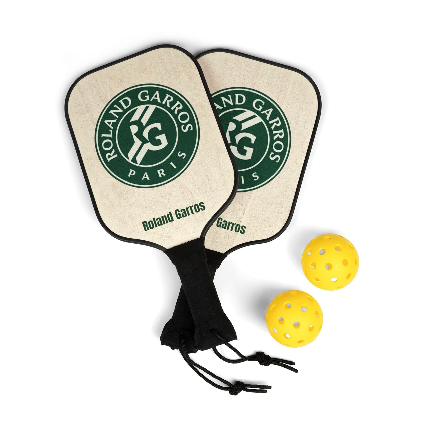 Roland Garros Pickleball Paddles Kit — 2-Pack Wood Pickleball Set with Balls