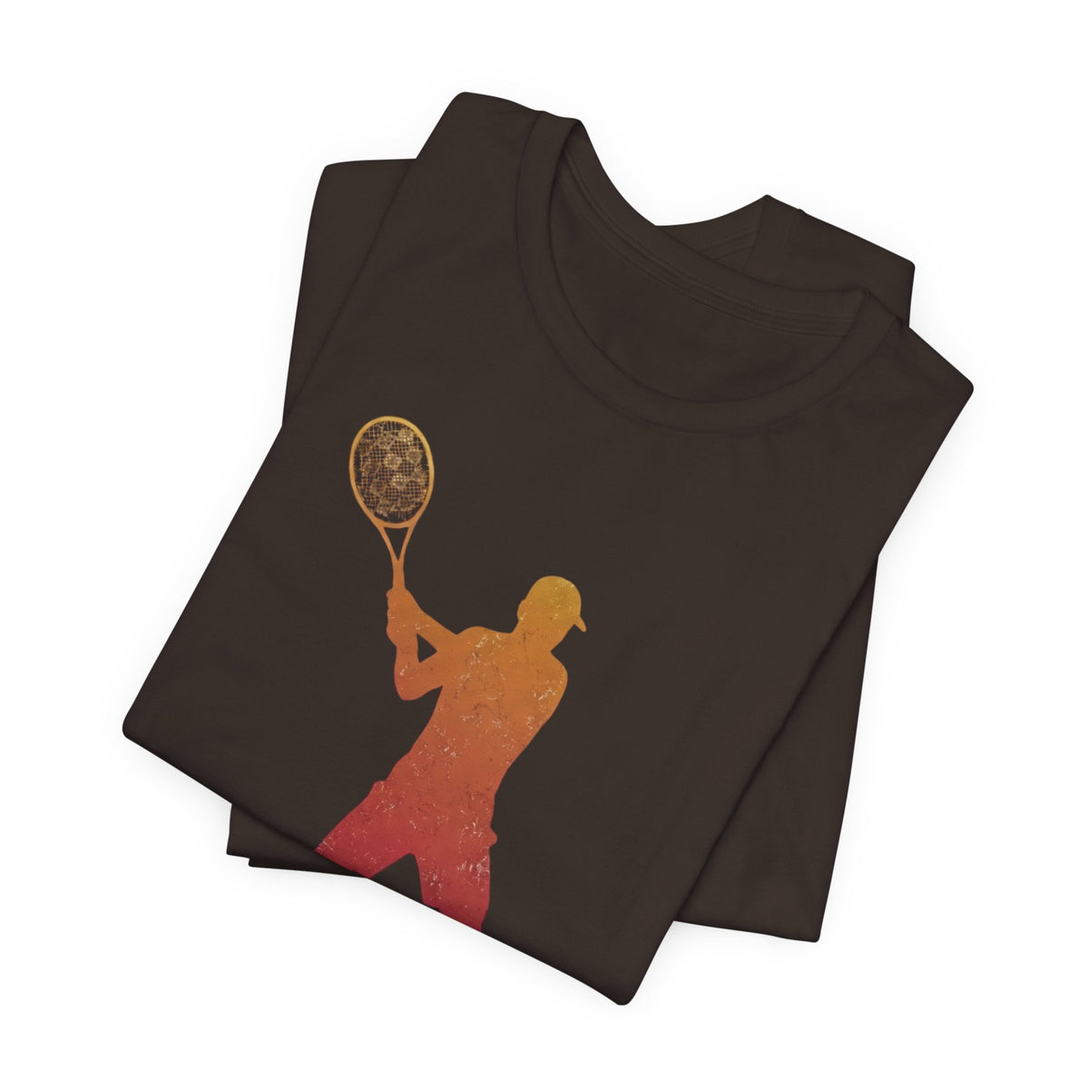 Tennis Player Silhouette Tee — Gradient Racket Sports T‑Shirt