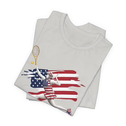 US Open 2026 Tennis Tee — American Flag Tennis Player Graphic T-Shirt
