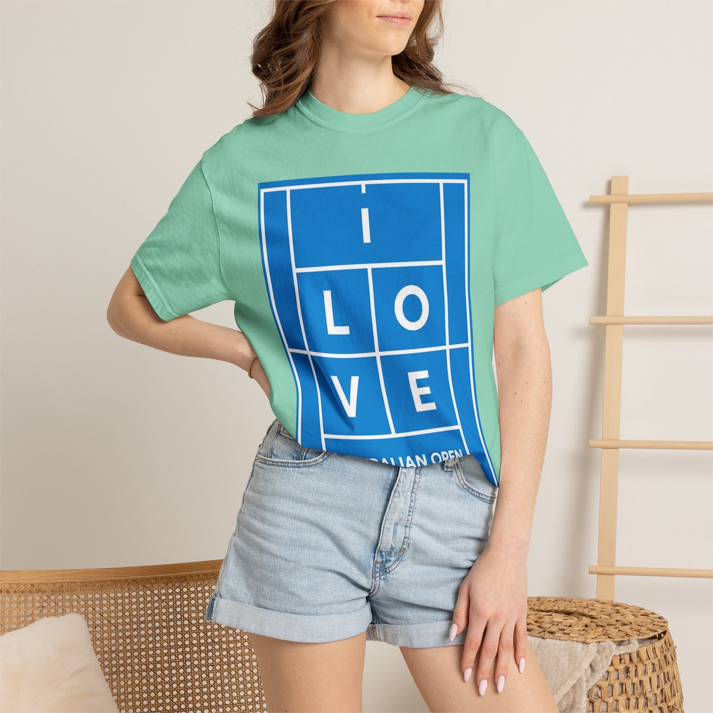 "I LOVE" Australian Open Tennis Court Graphic