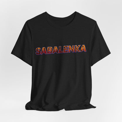 Sabalenka Tennis T‑Shirt — Bold Text Fan Tee