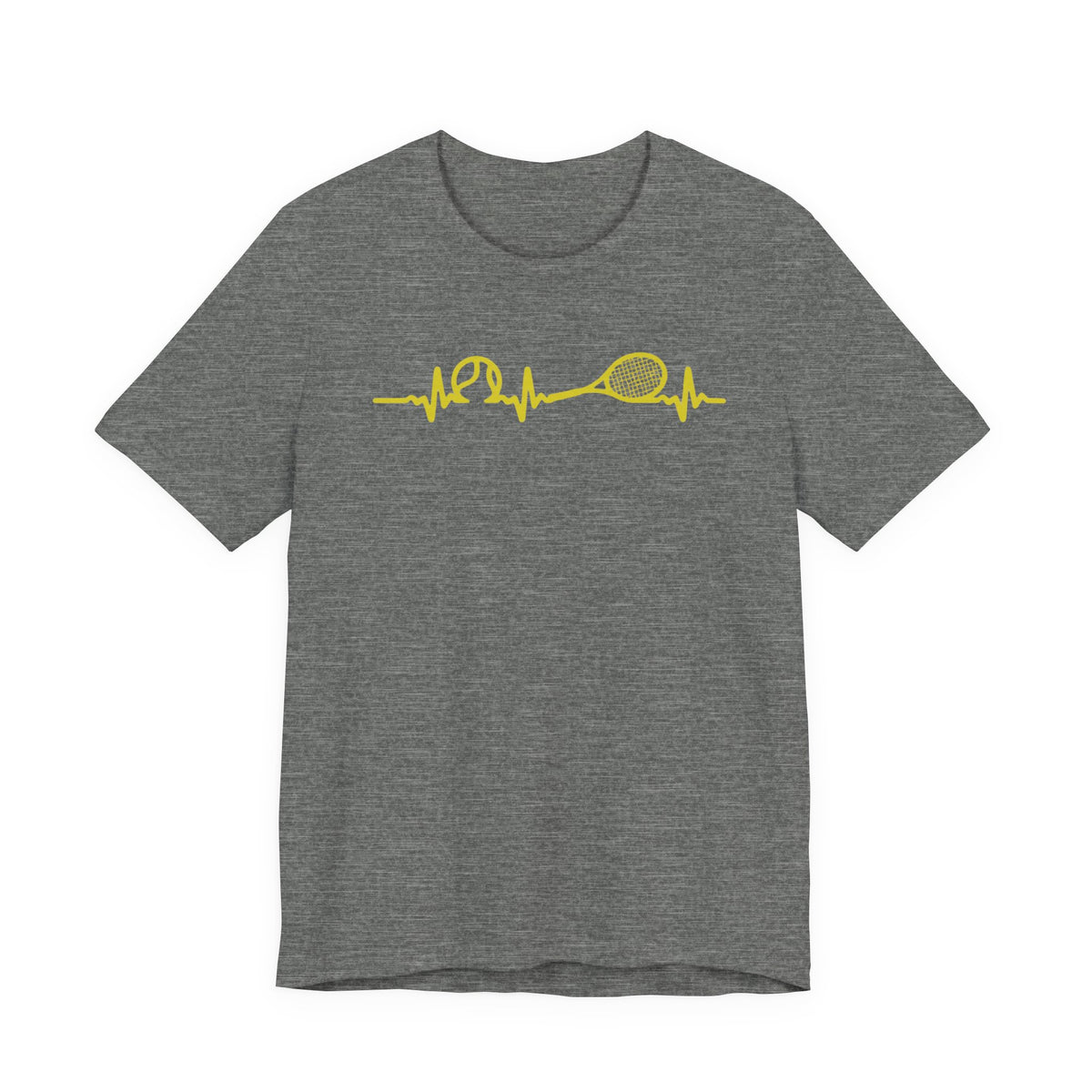 Tennis Heartbeat Tee — Minimal Tennis Racket ECG Graphic T-Shirt