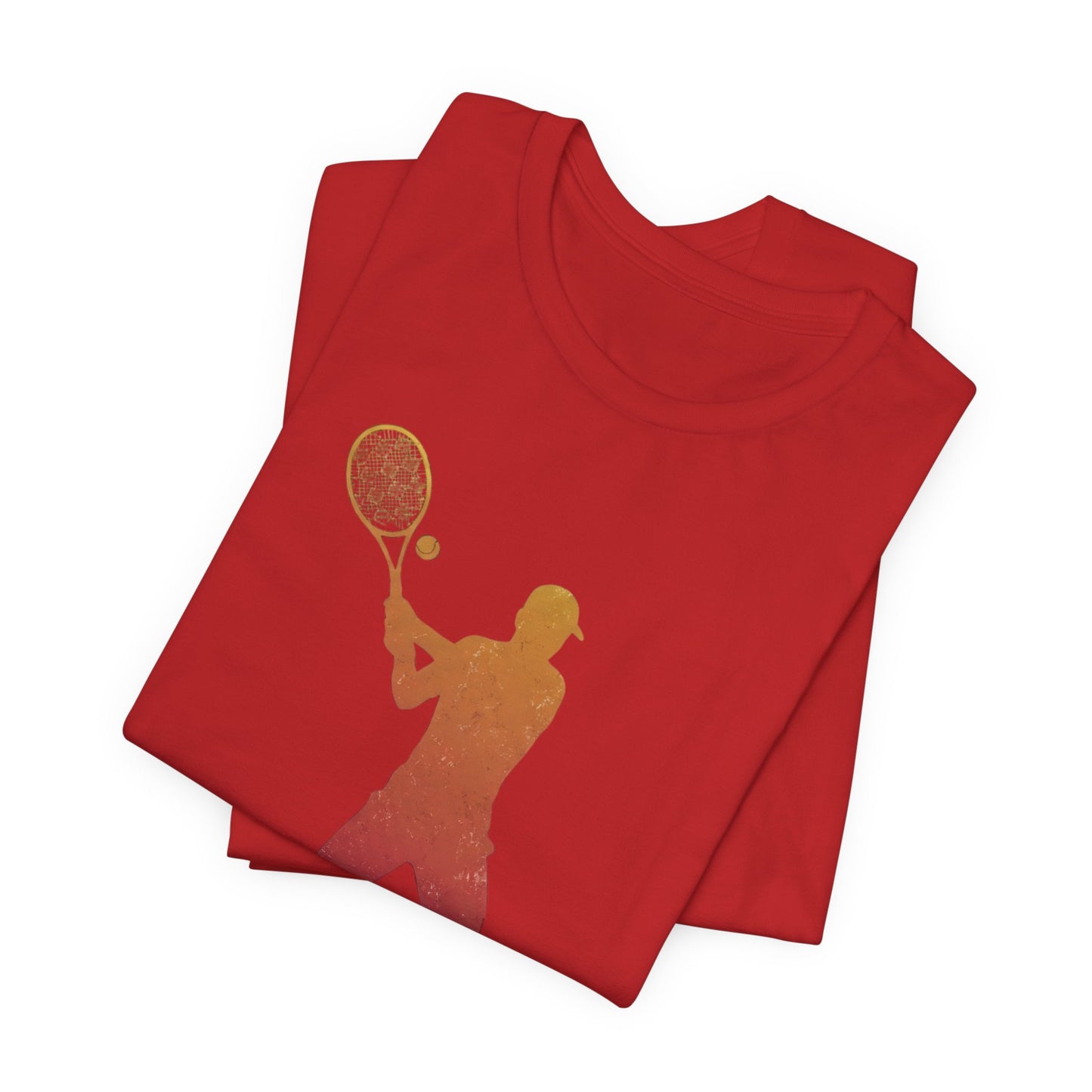 Tennis Player Silhouette Tee — Sunset Racket Graphic Shirt