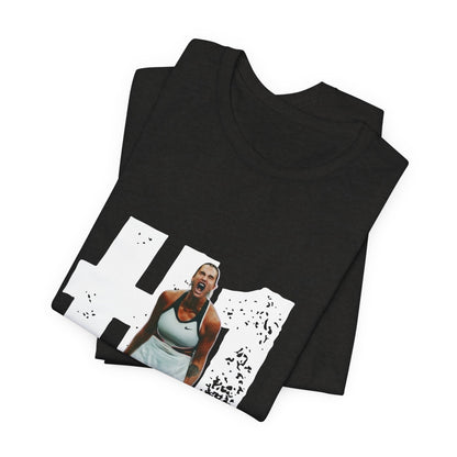 Tennis Player Graphic Tee — Fierce Court Celebration Shirt
