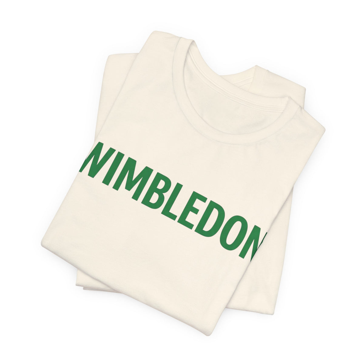 Wimbledon Classic Logo Tee — Green Text Tennis T‑Shirt