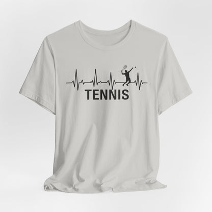 Tennis Heartbeat T‑Shirt — Tennis Player ECG Graphic Tee