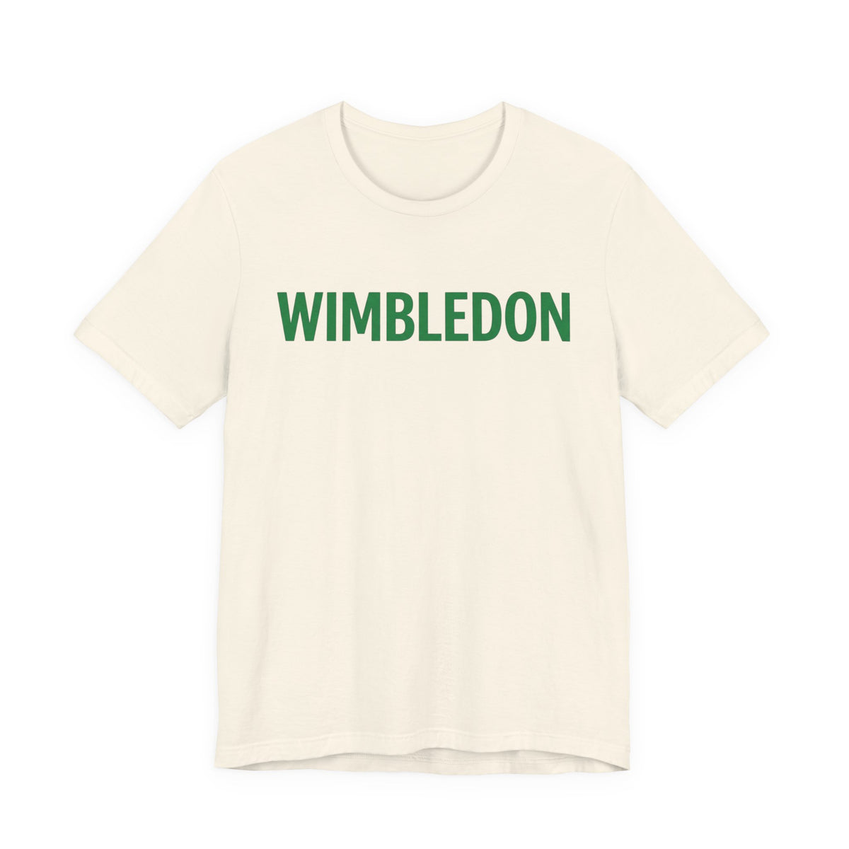 Wimbledon Classic Logo Tee — Green Text Tennis T‑Shirt