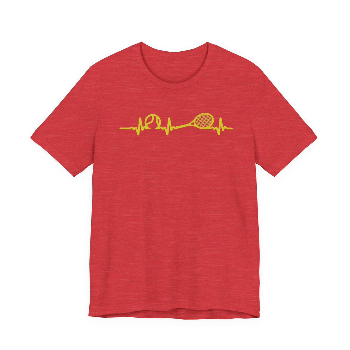Tennis Heartbeat Tee — Minimal Tennis Racket ECG Graphic T-Shirt