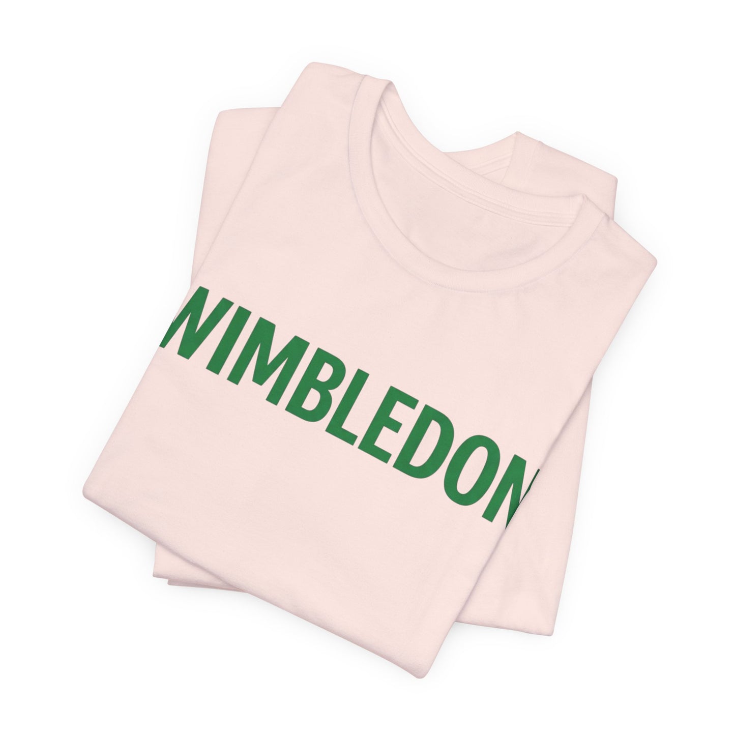 Wimbledon Classic Logo Tee — Green Text Tennis T‑Shirt