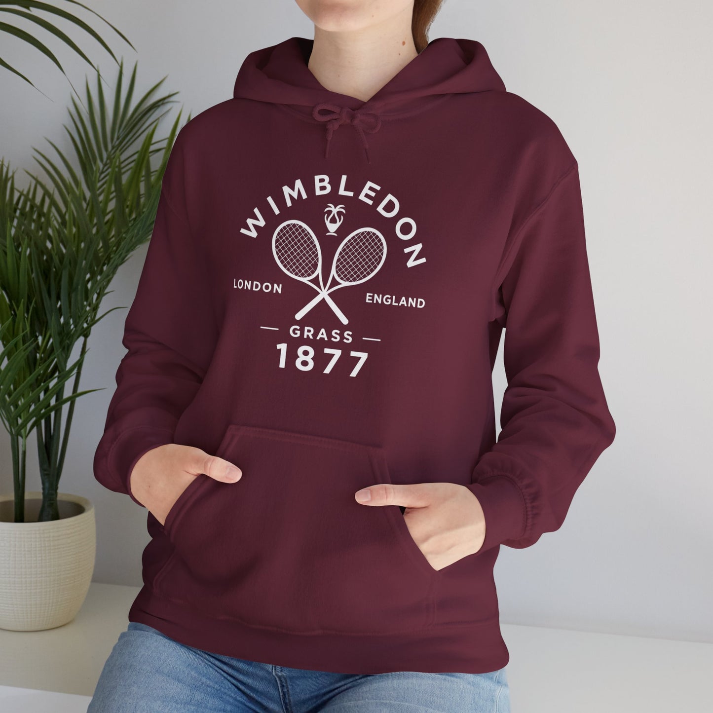 Wimbledon 1877 Tennis Hoodie — Classic Racquets Logo Pullover