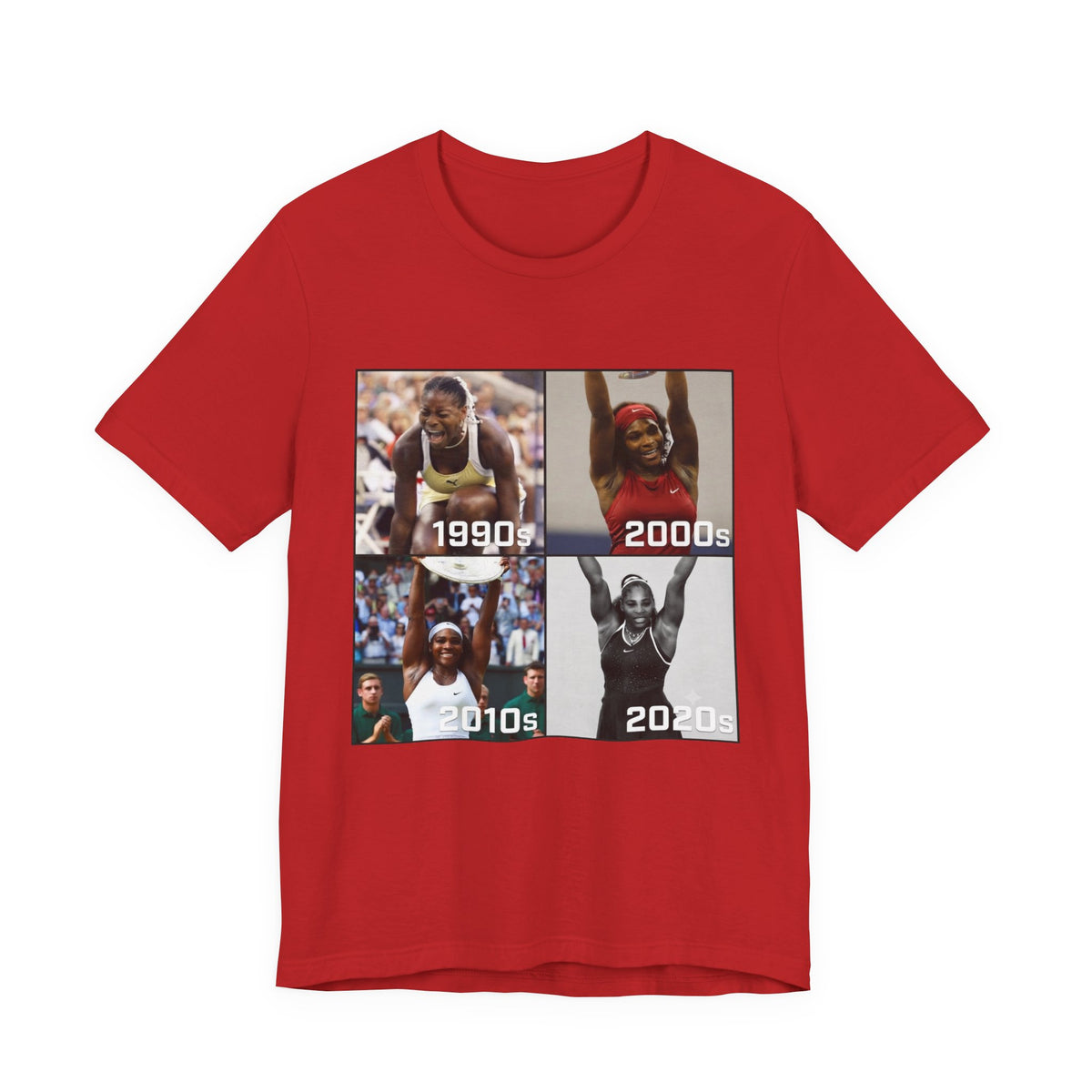 Decades of Champions Serena William’s 1990s–2020s Collage T-shirt