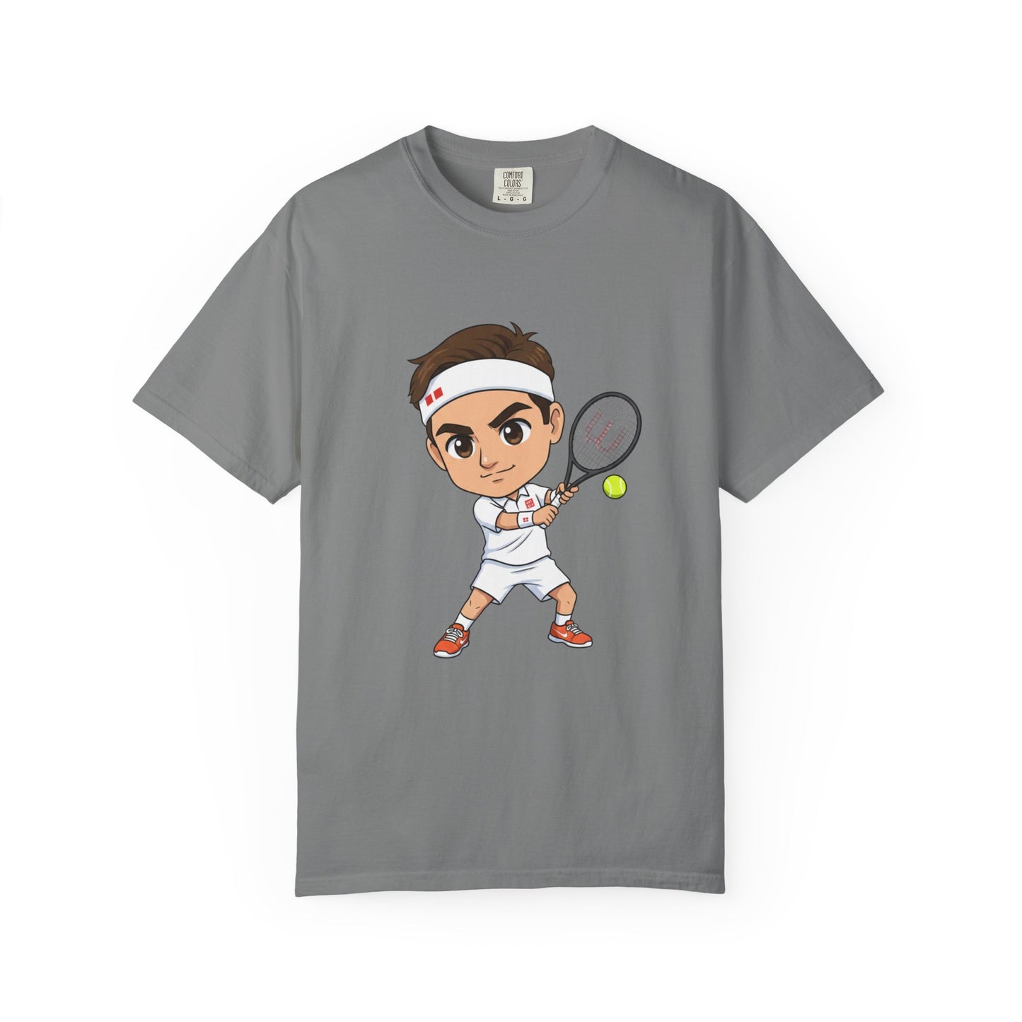 Federer Cartoon Tennis T-Shirt — Retro Athlete Graphic Tee