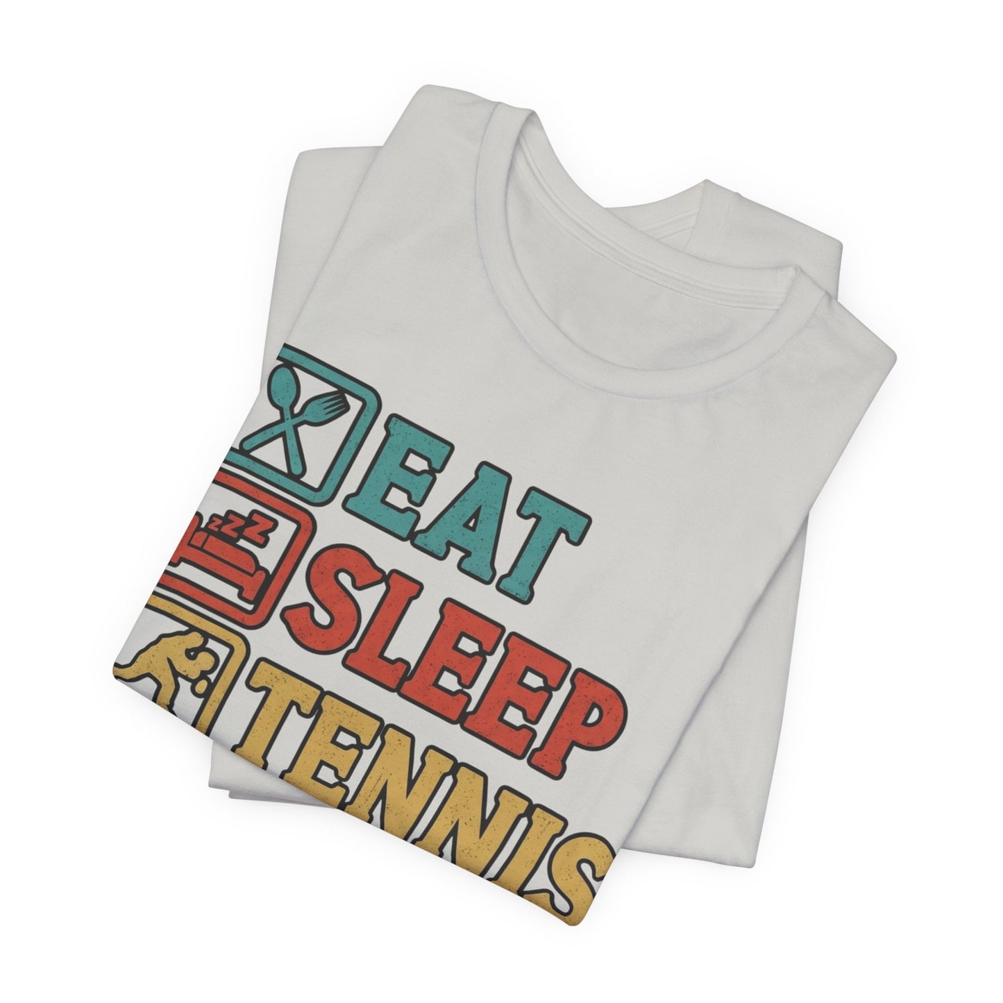 Tennis Tee — "Eat Sleep Tennis Repeat" Vintage Graphic Shirt
