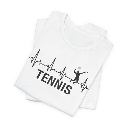 Tennis Heartbeat T‑Shirt — Tennis Player ECG Graphic Tee
