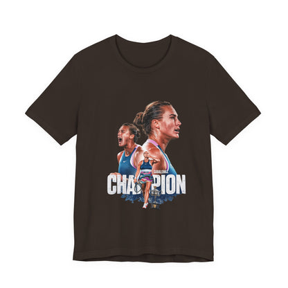 Champion Athlete Sabalenka Graphic Tee — "CHAMPION" Player Portrait T-Shirt