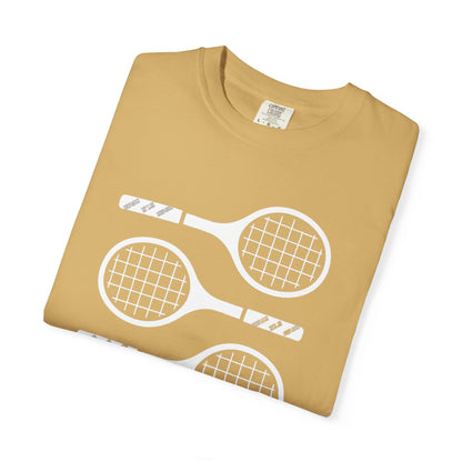 Tennis Rackets Graphic T-Shirt — Vintage-Inspired Garment-Dyed Tee