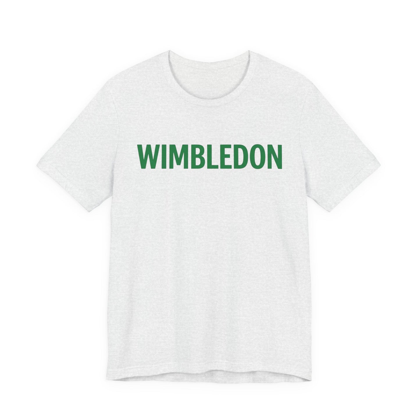 Wimbledon Classic Logo Tee — Green Text Tennis T‑Shirt