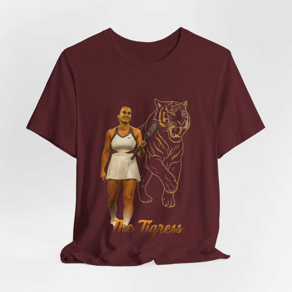 Sabalenka The Tigress Graphic Tee — Empowered Woman & Tiger Illustration