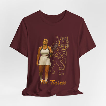 Sabalenka The Tigress Graphic Tee — Empowered Woman & Tiger Illustration
