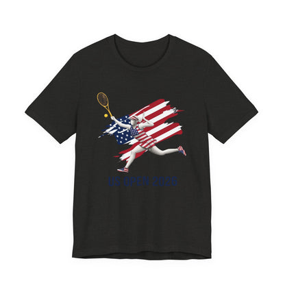 US Open 2026 Tennis Tee — American Flag Tennis Player Graphic T-Shirt