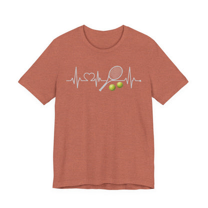 Tennis Heartbeat Tee – Racket & Tennis Ball Graphic Shirt