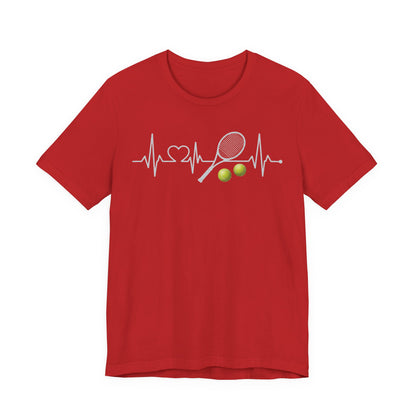 Tennis Heartbeat Tee – Racket & Tennis Ball Graphic Shirt