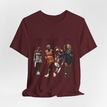 T-Shirt — Serena Williams Life Stages Graphic Tee (Teen · 20s · 30s · 40s)