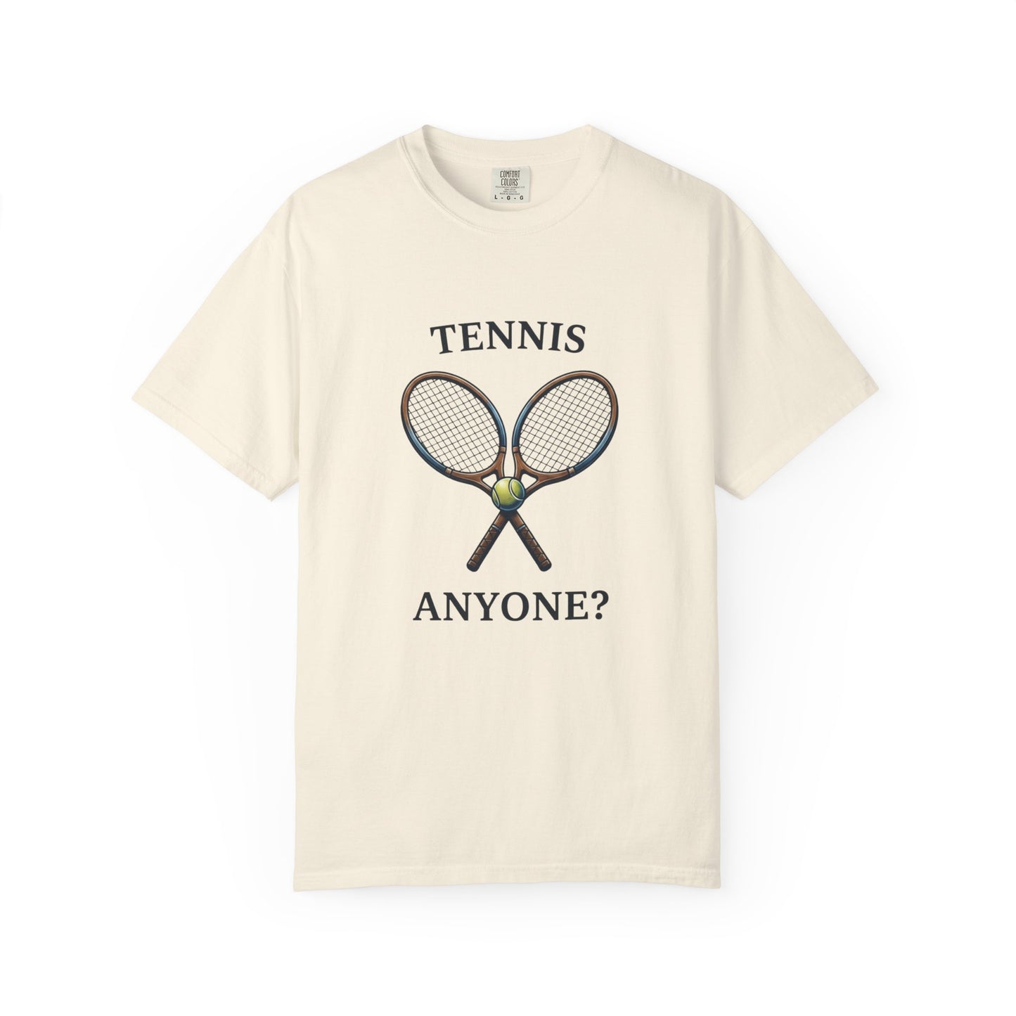 Tennis Anyone? Graphic T-Shirt — Vintage Racket & Ball Tee for Tennis Players