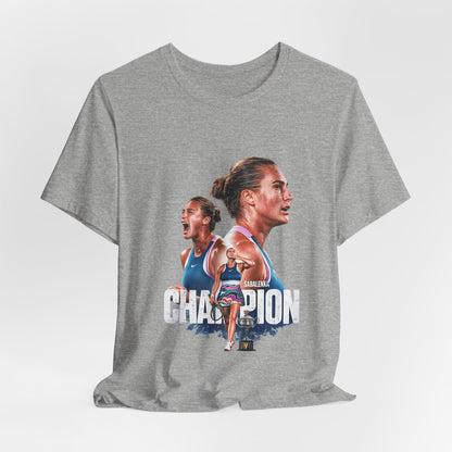 Champion Athlete Sabalenka Graphic Tee — "CHAMPION" Player Portrait T-Shirt