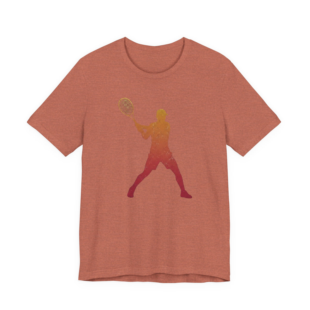 Tennis Player Silhouette Tee — Gradient Racket Sports T‑Shirt